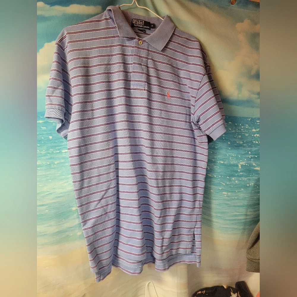 Polo Ralph Lauren Mens Striped Polo Shirt Size Medium‎